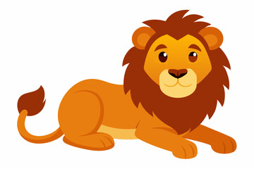 Adorable Cartoon Lion Vector Illustration - Perfect for Kids' Designs