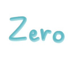 Zero letters on white background