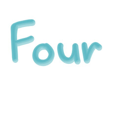 Four letters on white background