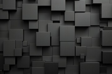 Abstract Black Geometric Square Pattern
