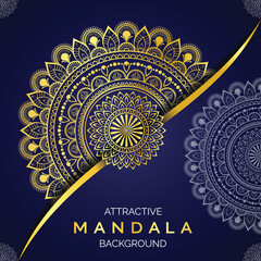 Luxury ornamental design with attractive golden mandala background