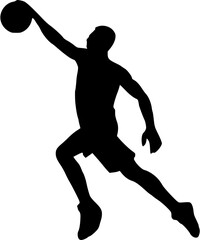 Illustration of basketball player silhouette. basketball player icon
