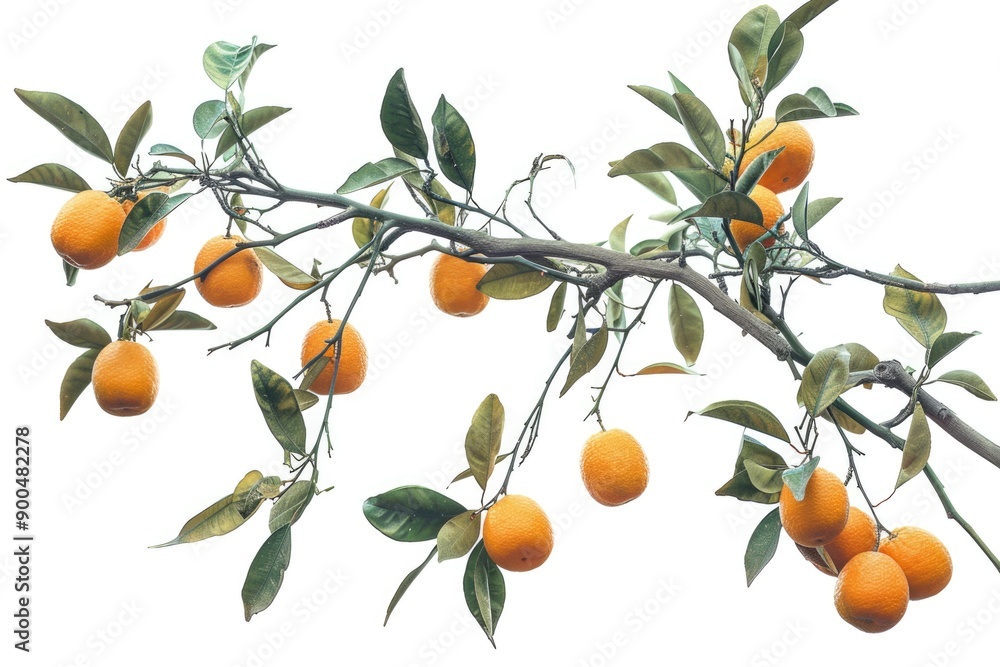 Poster a branch of an orange tree with oranges on it