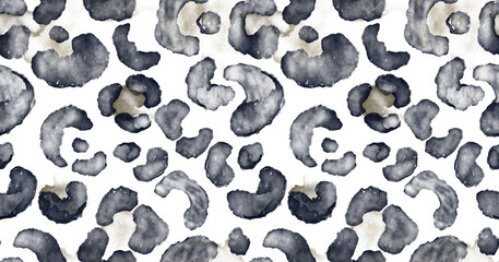 Leopard and zebra pattern design, illustration background, watercolor leopard and zebra design pattern. Textile print pattern. © akın demirci