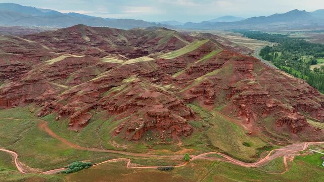 Red fairy chimneys shaped like formations that are millions of years old, Erzurum, Land of Red Fairies