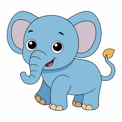 Cartoon elephant vector art illustration. Perfect for children's books, nursery décor, and cute designs.