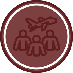 Group Travel Vector Line Double Circle Maroon