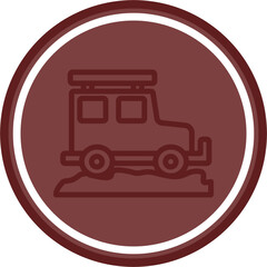 Safari Tours Vector Line Double Circle Maroon