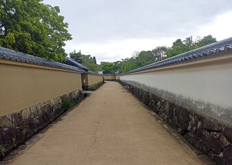 Tsukiji Fence in Kokoen Garden in Himeji, Japan