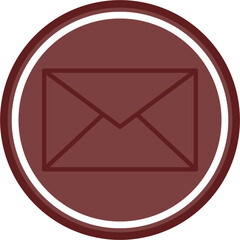 Email Vector Line Double Circle Maroon