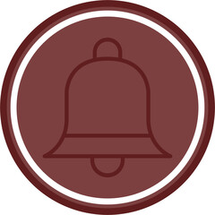 Bell Vector Line Double Circle Maroon