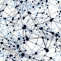 Obraz premium Complex network of interconnected nodes forming intricate pattern
