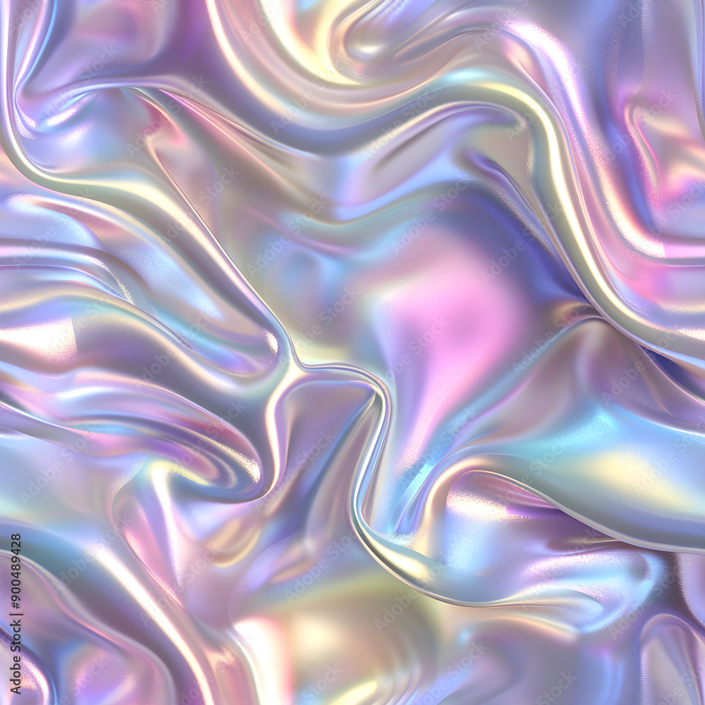 Poster Holographic abstract background creating a pearlescent iridescent pattern
