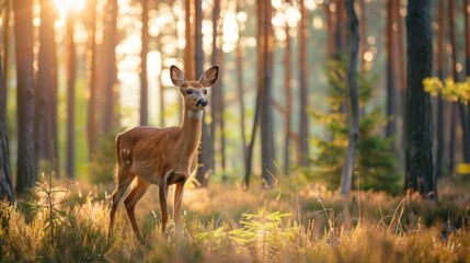 Fawn in the Golden Forest