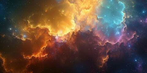 Obraz premium Cosmic Inferno: A Celestial Blaze of Galactic Proportions