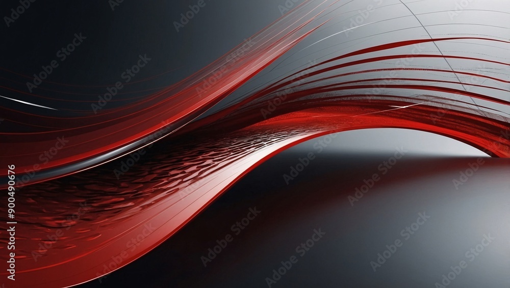 Poster sleek red vector design. smooth wave for minimalistic website and presentation backgrounds. high con