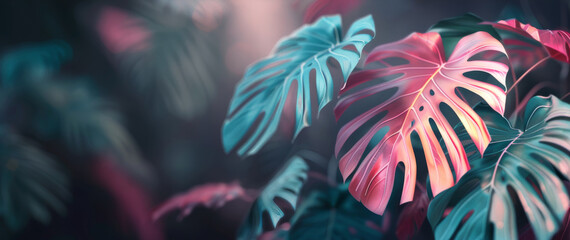 Tropical Leaves With Bokeh Lights