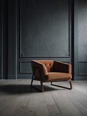 Sleek room with armchair against a minimalist wall