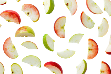 Perfectly chopped red apple, isolated on white background.