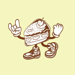 Line art vector chocolate cartoon mascot illustration