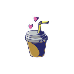 Drink cartoon style illustration vector art collection