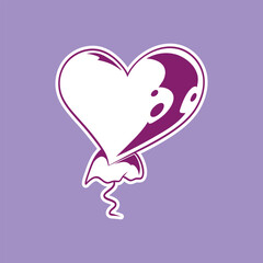 Hand drawn outline balloon love vector illustration