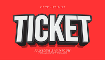 3d editable ticket text effect graphic style template