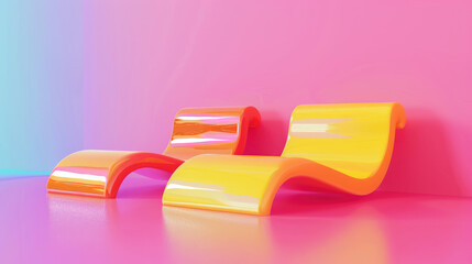 The room is vibrant and chic with colorful chairs creating a relaxed atmosphere