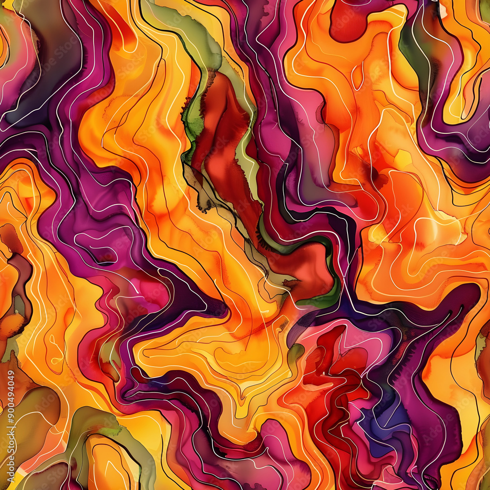 Poster abstract colorful background with wavy lines flowing and mixing