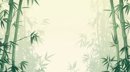 Fototapeta premium A grove of bamboo trees creates a serene and tranquil background with ample space for text or design elements.