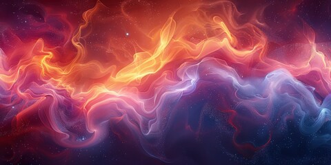 Cosmic Flames: Swirling Nebula of Fiery Energy