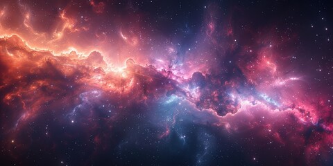 Obraz premium Cosmic Nebula: A Stunning Celestial Landscape