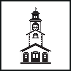 Fire station Silhouette Vector ,Graphics
