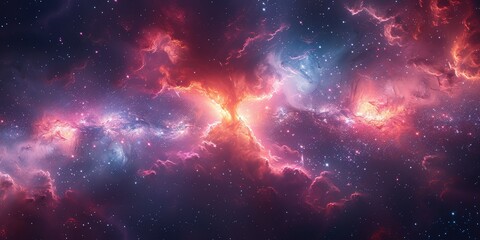 Naklejka premium Mesmerizing Cosmic Inferno: A Celestial Masterpiece