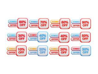 Percent off discount sale vector element illustration text effect vector