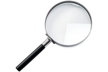 Close Up Magnifying Glass PNG Zooming Lens isolated on white and transparent background - Focus Optics Magnifier Loupe Optical instrument For Reading