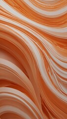 Soft orange abstract design with flowing waves. Peach orange wallpaper for projects. High contrast