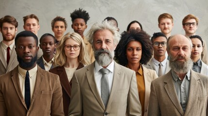 Diverse Group of Professional People in Formal Attire - Teamwork, Business, Collaboration Concept. Generative ai