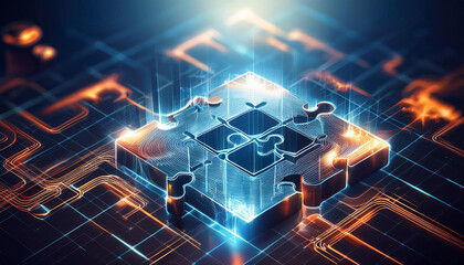 Obraz premium A digital puzzle to unlock a secret that could change the world , generated ai.