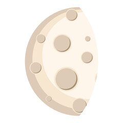 Flat Half Moon Illustration