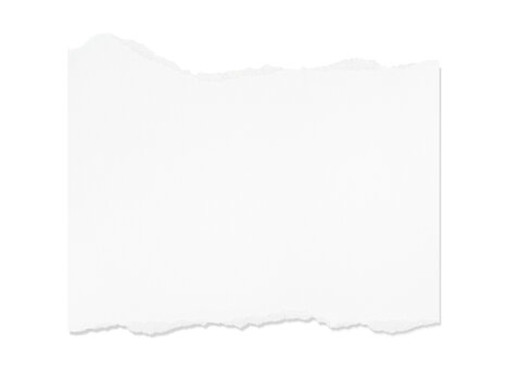 White torn paper piece isolated on transparent background