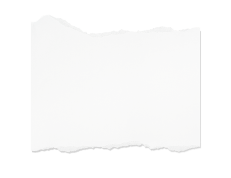 White torn paper piece isolated on transparent background