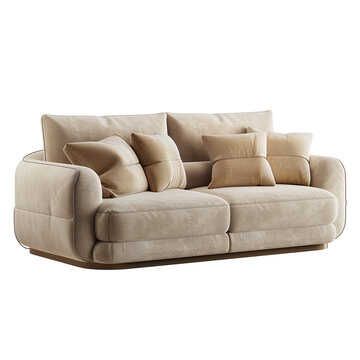 recommend clip art: 3d rendering of a modern beige sofa clip art