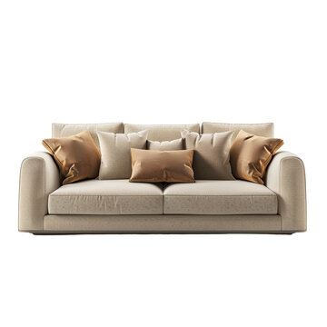 recommend clip art: 3d rendering of a modern beige sofa clip art