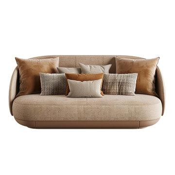 recommend clip art: 3d rendering of a modern beige sofa clip art