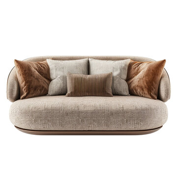 recommend clip art: 3d rendering of a modern beige sofa clip art