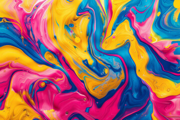 Abstract Swirling Paint in Vibrant Colors