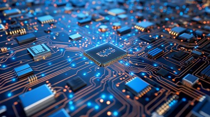 Electronic Circuit Board Technology Concept