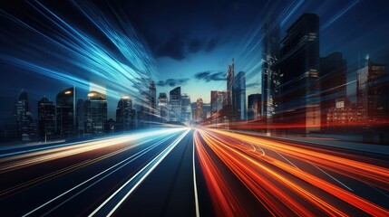 Obraz premium Gradient light trails with a sense of speed