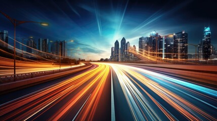 Obraz premium Gradient light trails with a sense of speed